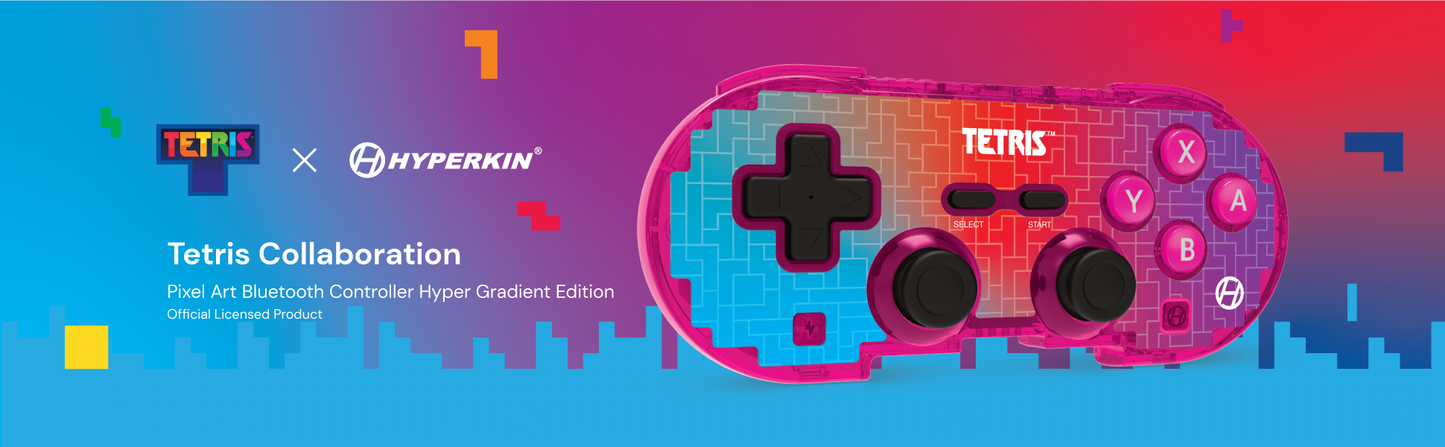 Hyperkin Official Tetris Pixel Art Bluetooth Switch Controller - Hyper Gradient