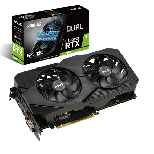 ASUS Dual Geforce Rtx 2060 Evo Oc Nvidia Turing GPU, 6Gb GDDR6, Axial