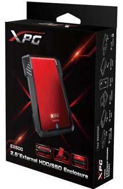 Adata xpg EX500U3-CRD - EX500 2.5" SATA external enclosure , black+red