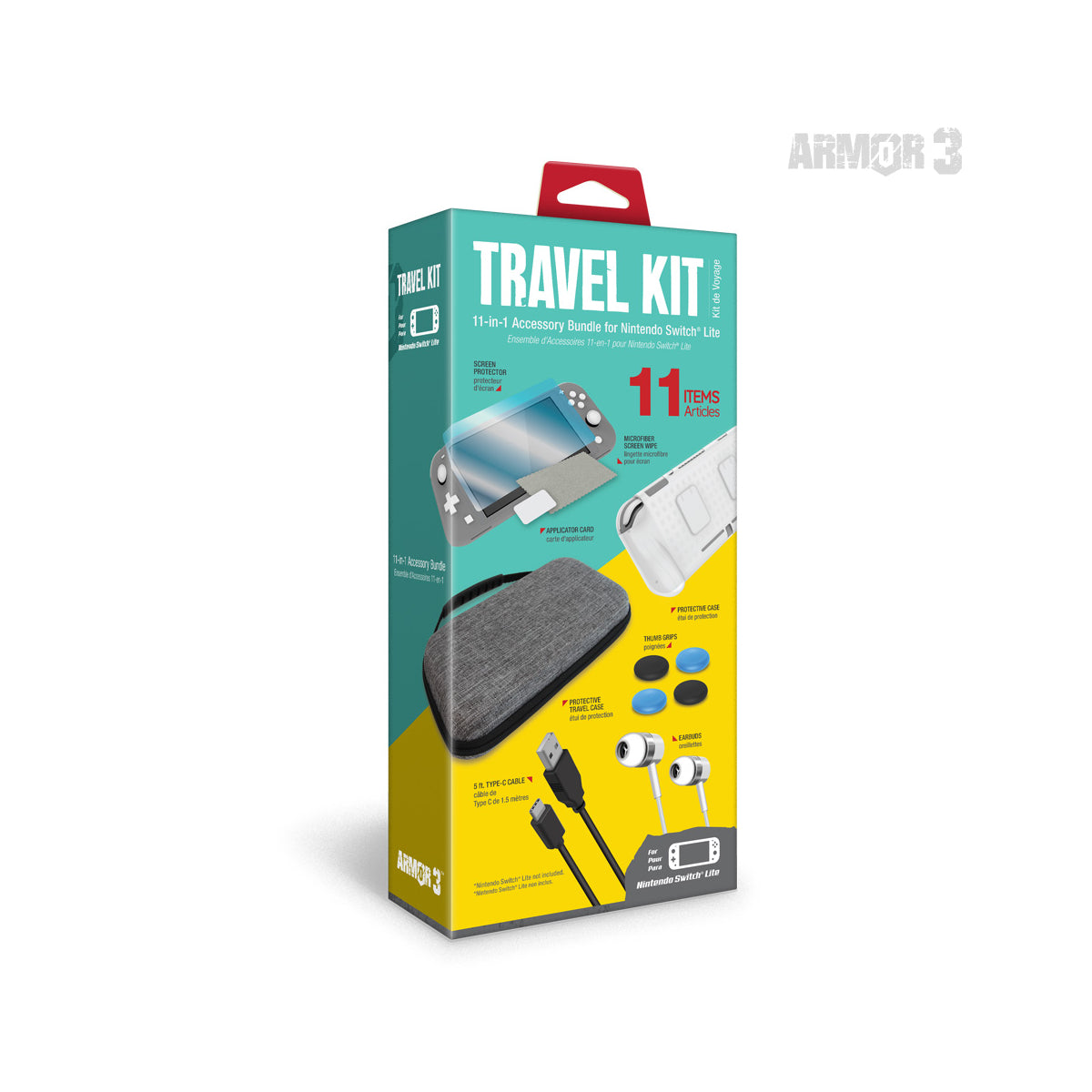 Armor3 Travel Kit for Nintendo Switch Lite