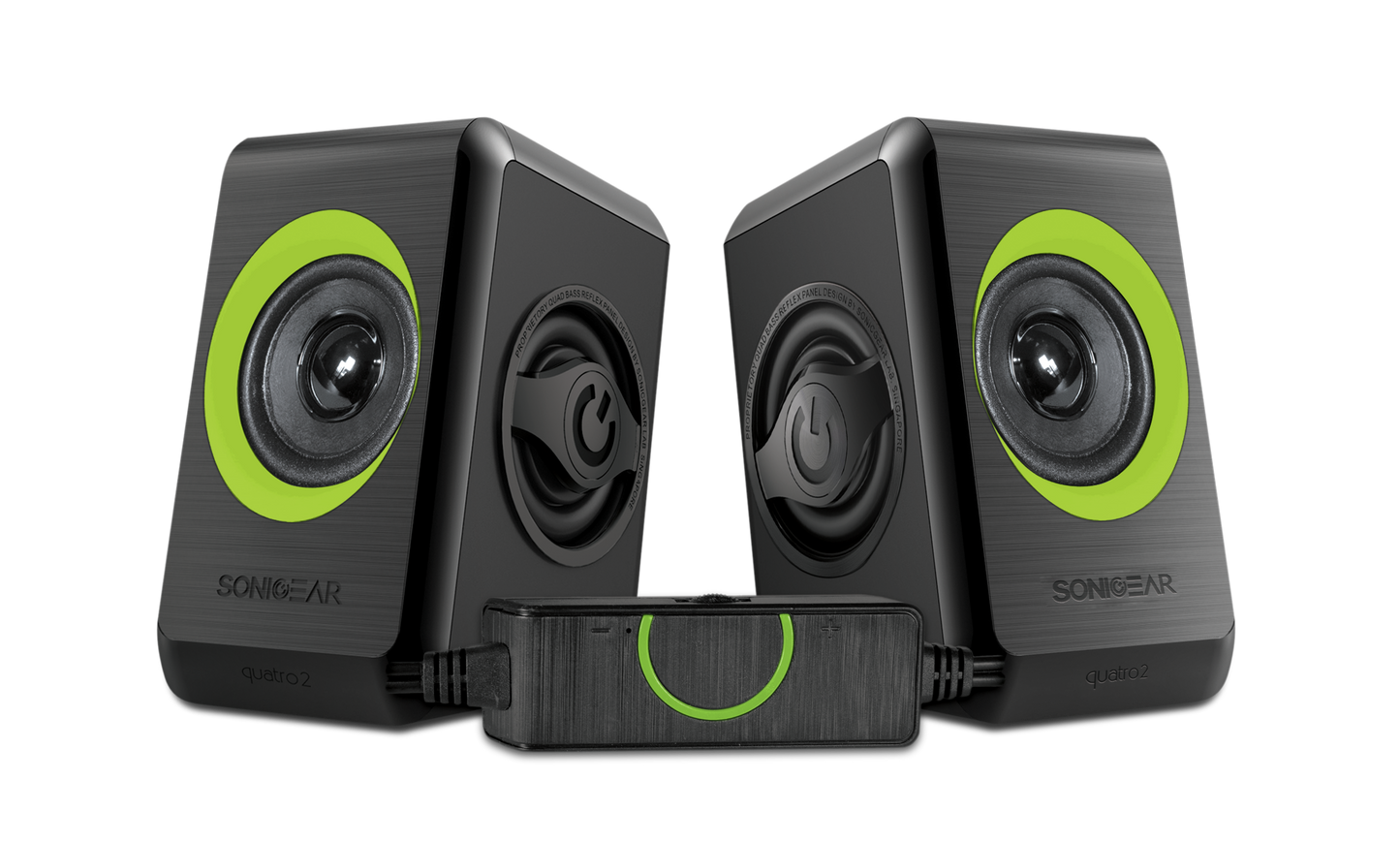 SonicGear Quatro 2 2.0 Speaker System - Lime Green
